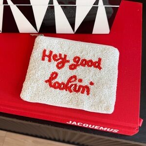 Beaded Zip Pouch with “Hey Good Lookin” Quote